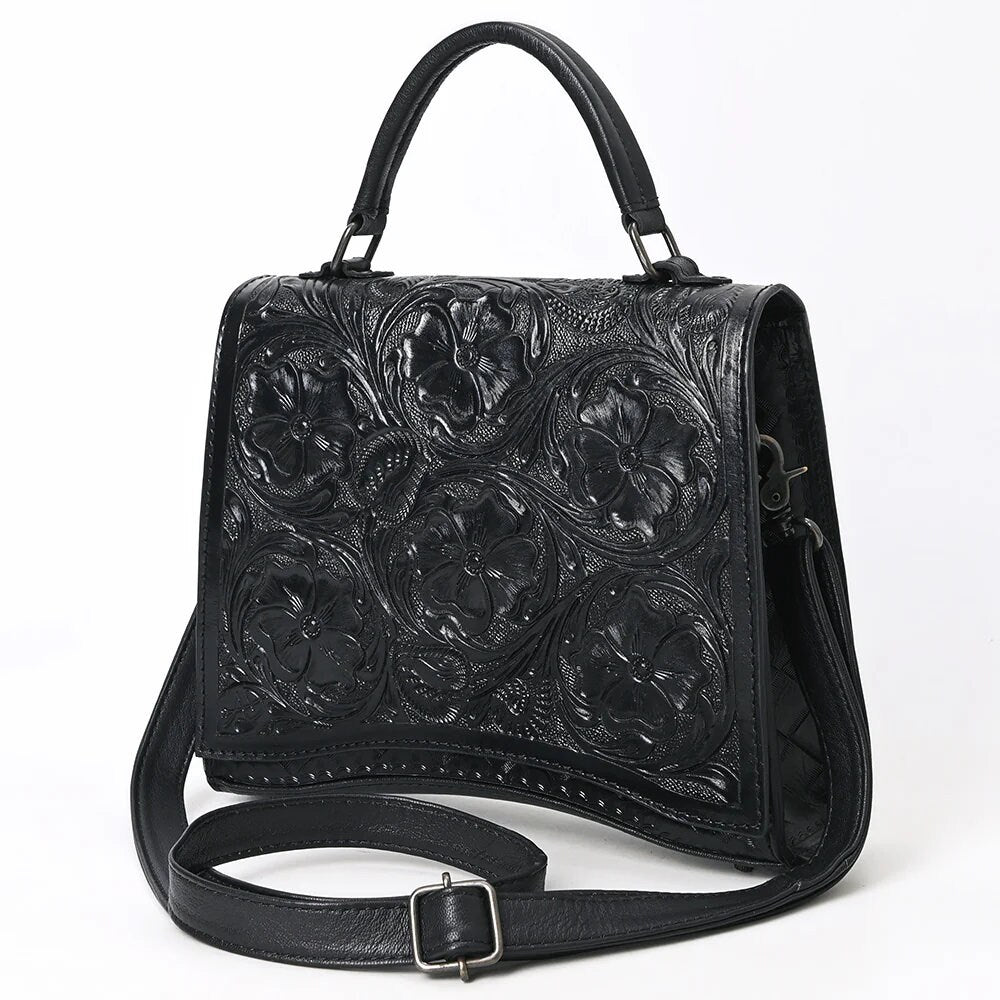 Ellsworth Black Hand Tooled Leather Tote Bag Dodi Jo s