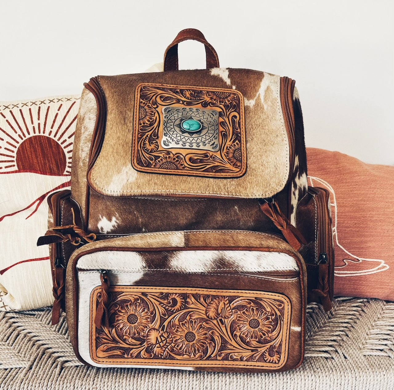 Western leather backpack sale