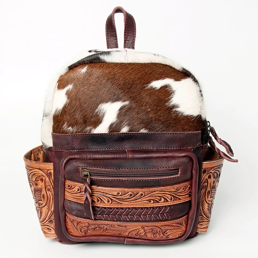 Cowhide best sale leather backpack