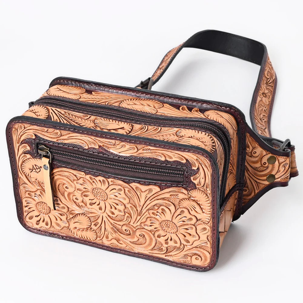 Tooled leather 2025 fanny pack