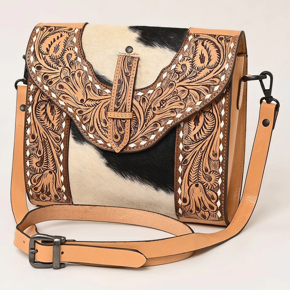 Western popular Tooled Leather Purse Crossbody