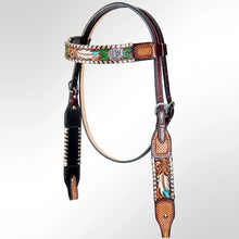 Load image into Gallery viewer, Rough Ride Hand Tooled Leather Headstall
