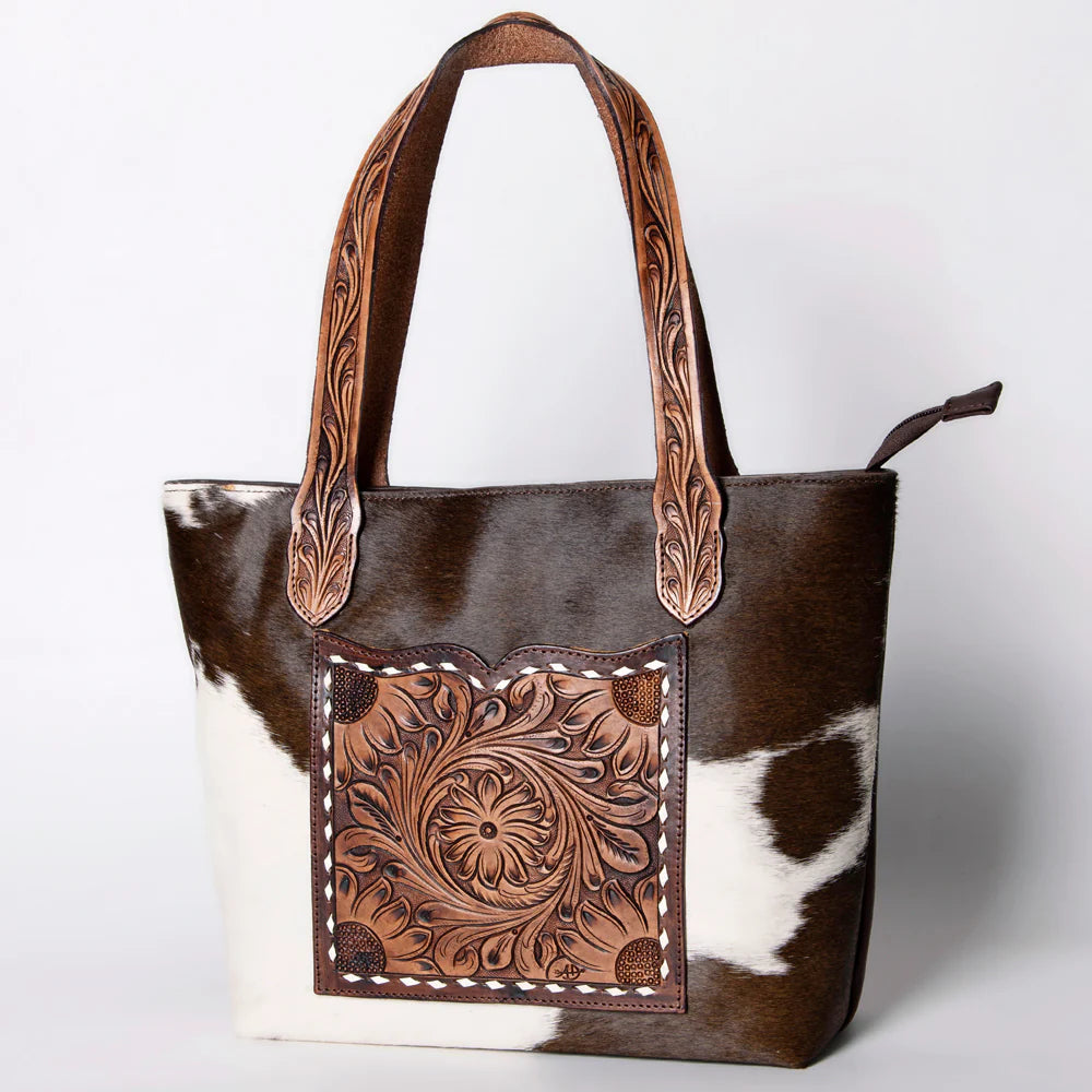 Prairie Blossom Leather Shoulder Tote Bag