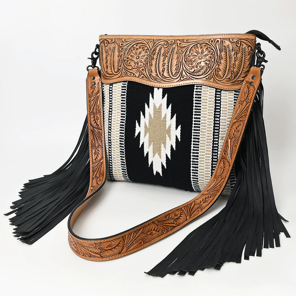 New Orleans Western Leather Crossbody Purse