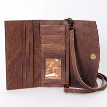 Load image into Gallery viewer, Desert Bloom Western Leather Crossbody Wallet
