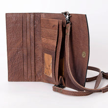 Load image into Gallery viewer, Desert Bloom Western Leather Crossbody Wallet
