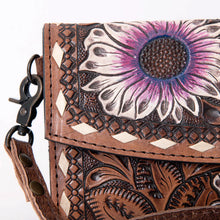 Load image into Gallery viewer, Desert Bloom Western Leather Crossbody Wallet
