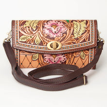 Load image into Gallery viewer, Pinyon Pines Hand Tooled Leather Crossbody Wallet
