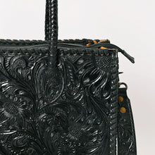 Load image into Gallery viewer, Black Beauty Hand Tooled Leather Tote Bag
