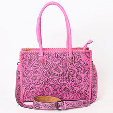 Load image into Gallery viewer, Pretty In Pink Hand Tooled Leather Tote Bag
