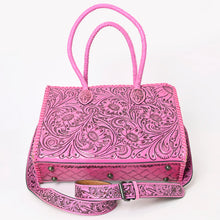 Load image into Gallery viewer, Pretty In Pink Hand Tooled Leather Tote Bag
