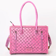 Load image into Gallery viewer, Pretty In Pink Hand Tooled Leather Tote Bag
