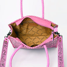 Load image into Gallery viewer, Pretty In Pink Hand Tooled Leather Tote Bag
