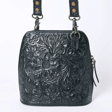 Load image into Gallery viewer, Midnight Mustang Hand Tooled Leather Crossbody Purse
