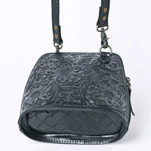 Load image into Gallery viewer, Midnight Mustang Hand Tooled Leather Crossbody Purse
