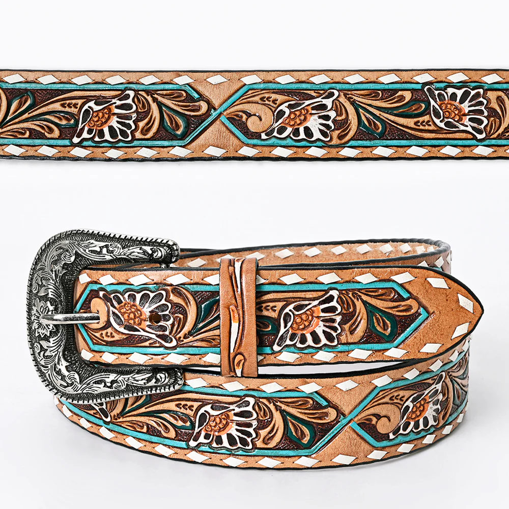 Spanish Oaks Hand Tooled Leather Belt