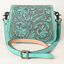 Load image into Gallery viewer, Cowhide Classic Hand Tooled Leather Crossbody Purse
