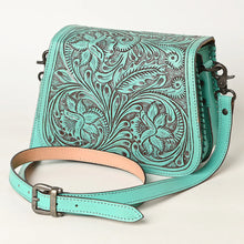 Load image into Gallery viewer, Cowhide Classic Hand Tooled Leather Crossbody Purse
