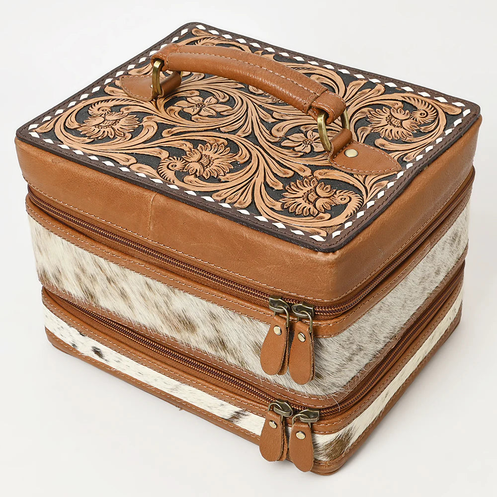 Trail Heritage Hand Tooled Leather Jewelry Box