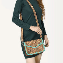 Load image into Gallery viewer, Rawhide Chic Hand Tooled Leather Crossbody Purse
