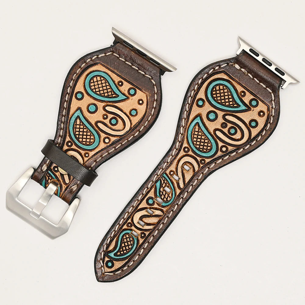 The Paisley 45 Leather Apple Watch Band