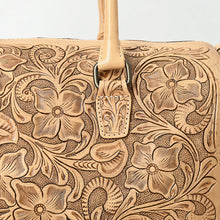 Load image into Gallery viewer, Frontier Belle Hand Tooled Leather Duffel Bag
