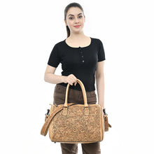 Load image into Gallery viewer, Frontier Belle Hand Tooled Leather Duffel Bag
