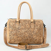 Load image into Gallery viewer, Frontier Belle Hand Tooled Leather Duffel Bag
