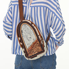 Load image into Gallery viewer, Sunset Trails Hand Tooled Leather Sling Bag
