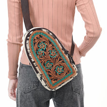 Load image into Gallery viewer, Western Blossom Hand Tooled Leather Sling Bag
