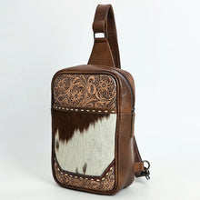 Load image into Gallery viewer, Roam Free Hand Tooled Leather Sling Bag
