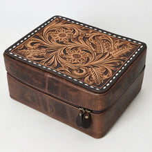 Load image into Gallery viewer, Trail Born Hand Tooled Leather Jewelry Box
