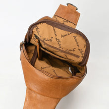 Load image into Gallery viewer, Sage Sun Hand Tooled Leather Sling Bag
