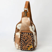 Load image into Gallery viewer, Sage Sun Hand Tooled Leather Sling Bag
