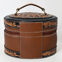 Load image into Gallery viewer, Atkin Ranch Hand Tooled Leather Jewelry/Makeup Case
