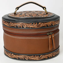 Load image into Gallery viewer, Atkin Ranch Hand Tooled Leather Jewelry/Makeup Case
