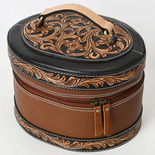 Load image into Gallery viewer, Atkin Ranch Hand Tooled Leather Jewelry/Makeup Case
