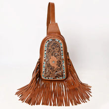 Load image into Gallery viewer, Mustang Belle Hand Tooled Leather Sling Bag
