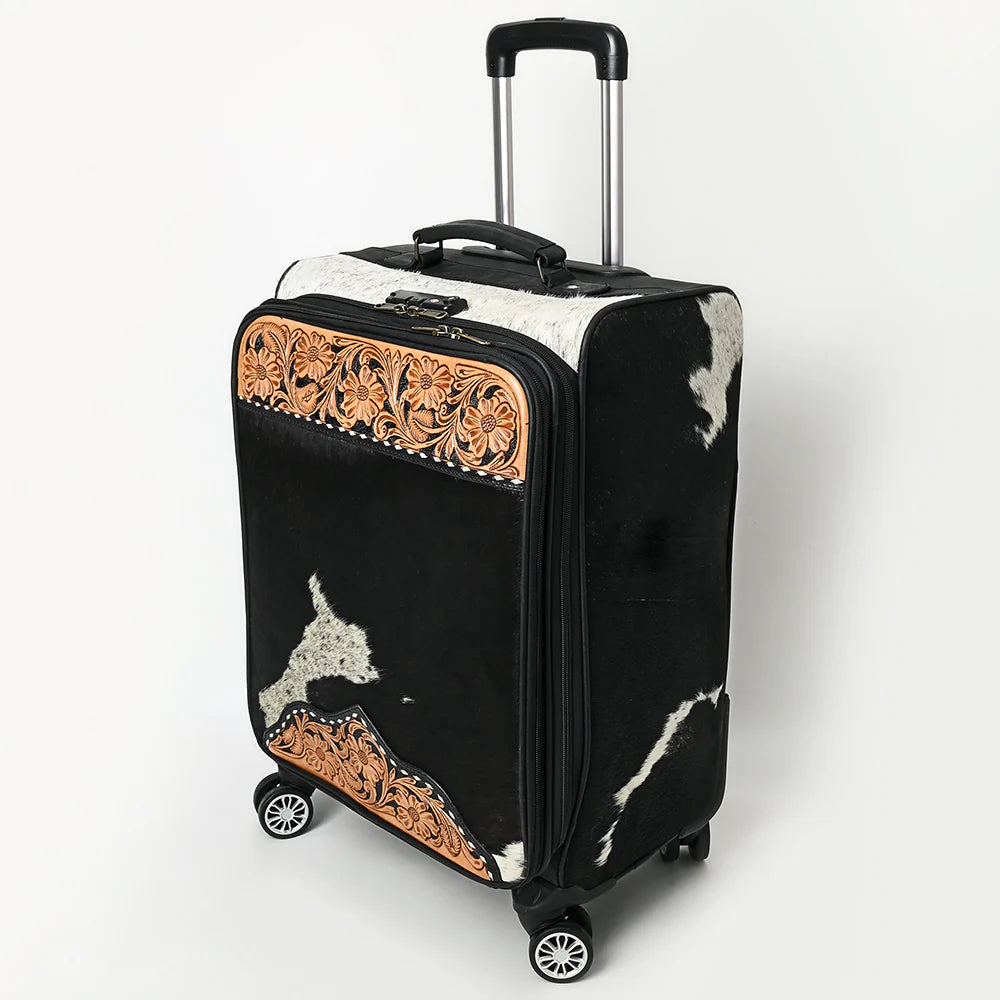 London Hand Tooled Leather Suitcase