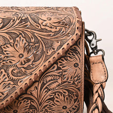 Load image into Gallery viewer, Coyote Run Hand Tooled Leather Crossbody Purse
