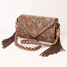 Load image into Gallery viewer, Coyote Run Hand Tooled Leather Crossbody Purse
