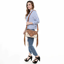 Load image into Gallery viewer, Old Frontier Hand Tooled Leather Crossbody Purse
