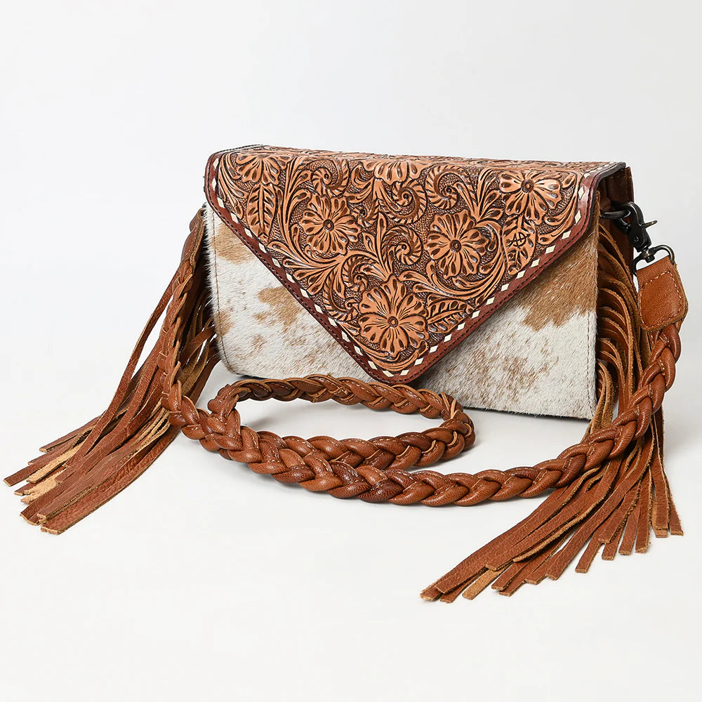 Old Frontier Hand Tooled Leather Crossbody Purse