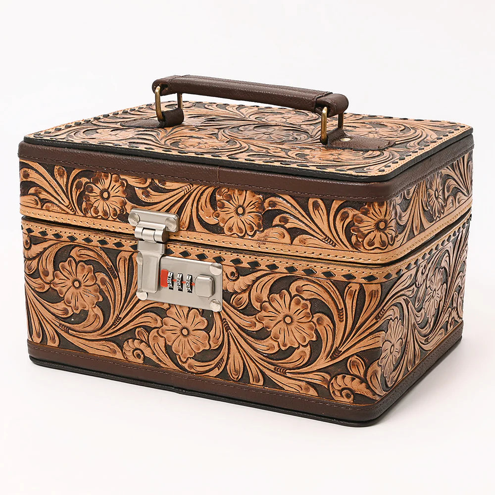 Copper Ridge Hand Tooled Leather Jewelry Box