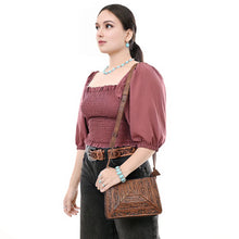 Load image into Gallery viewer, Rodeo Queen Hand Tooled Leather Crossbody Purse
