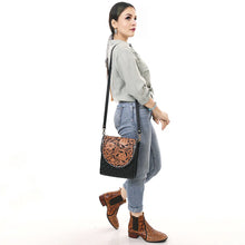 Load image into Gallery viewer, Saddlebag Chic Hand Tooled Leather Crossbody Purse
