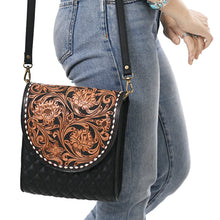 Load image into Gallery viewer, Saddlebag Chic Hand Tooled Leather Crossbody Purse
