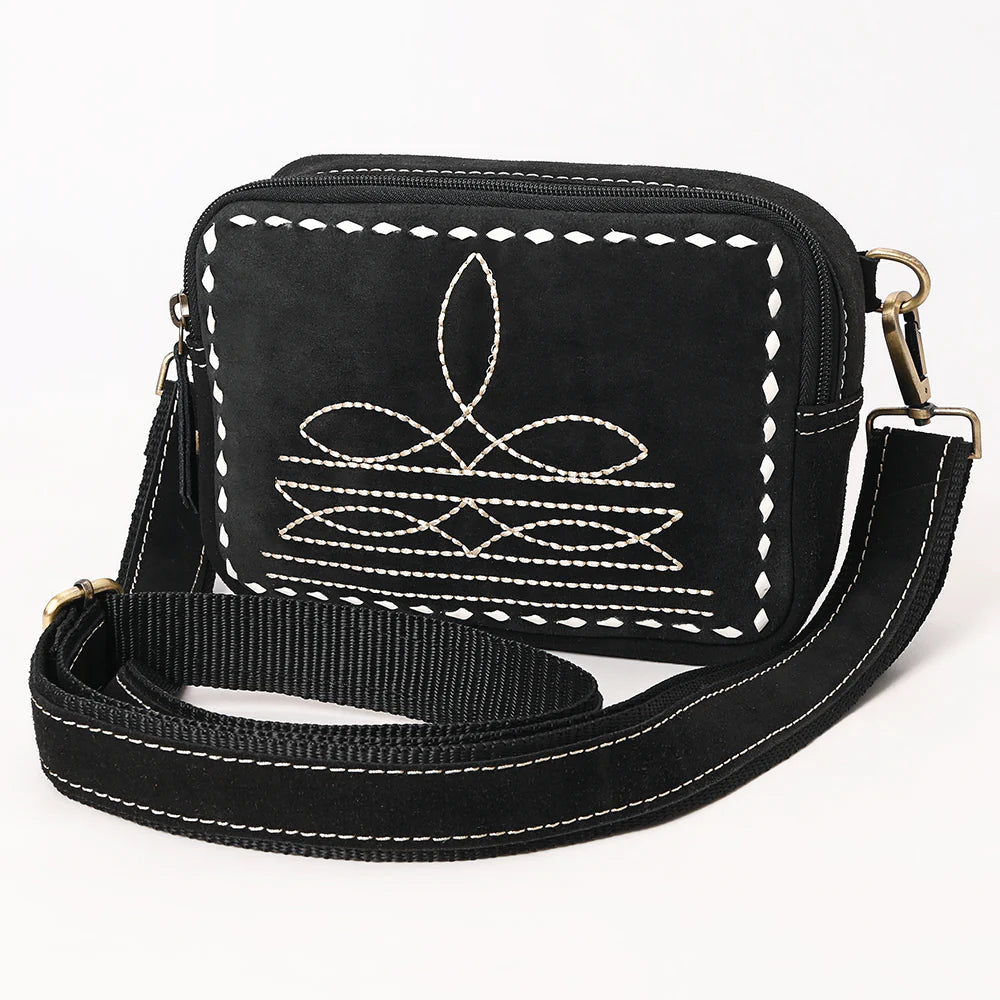 The Pearl Suede Leather Crossbody Purse