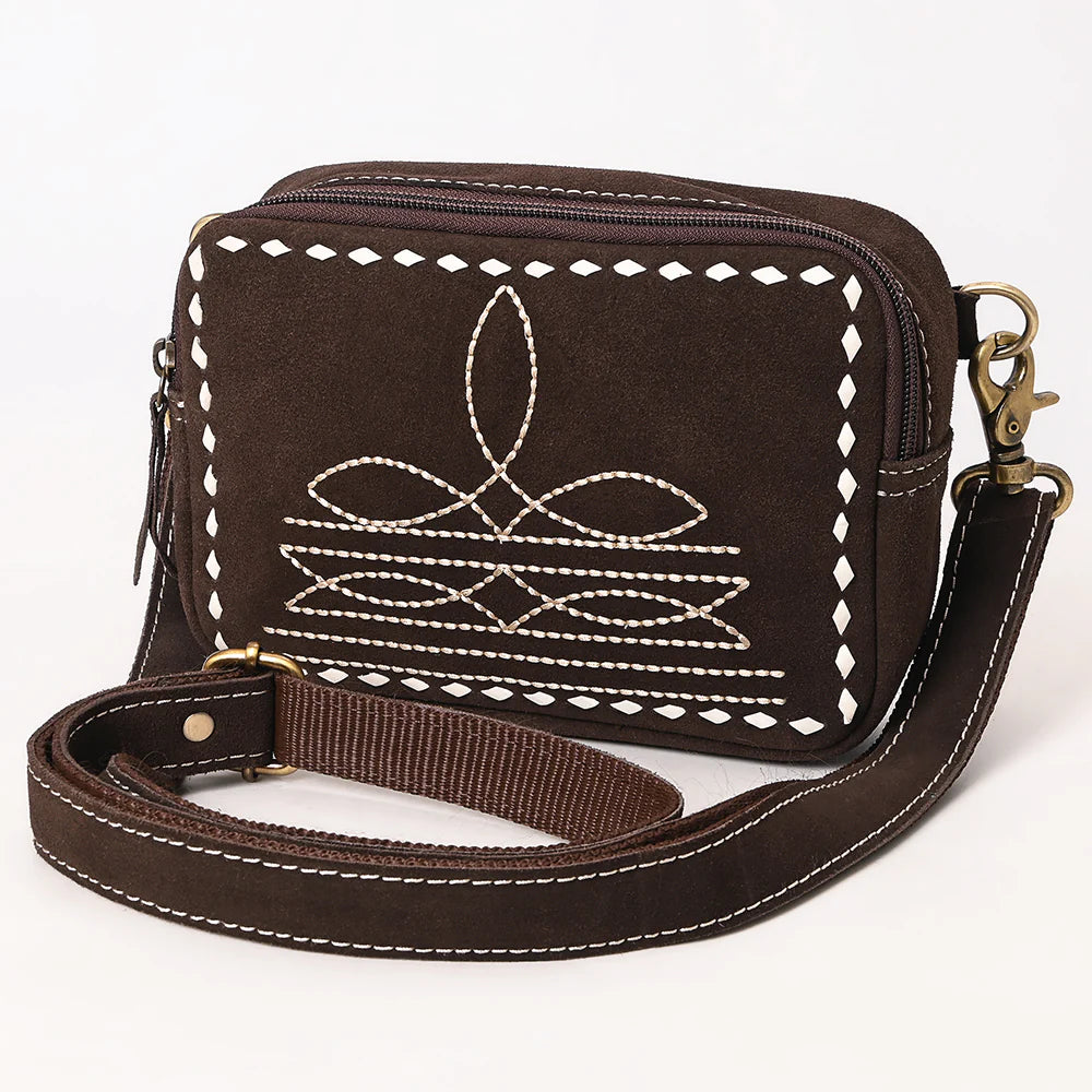 The Pearl Suede Leather Crossbody Purse