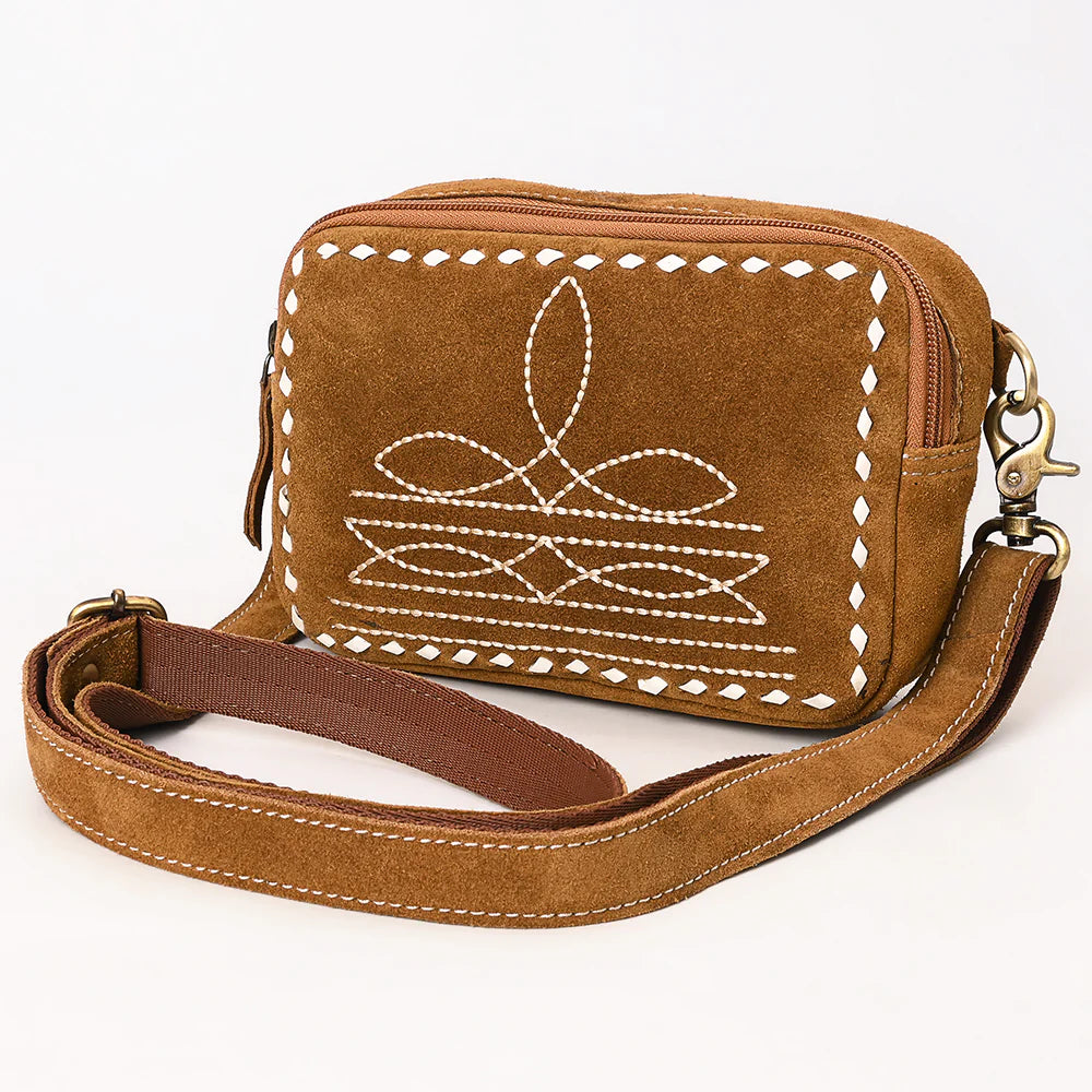 The Pearl Suede Leather Crossbody Purse